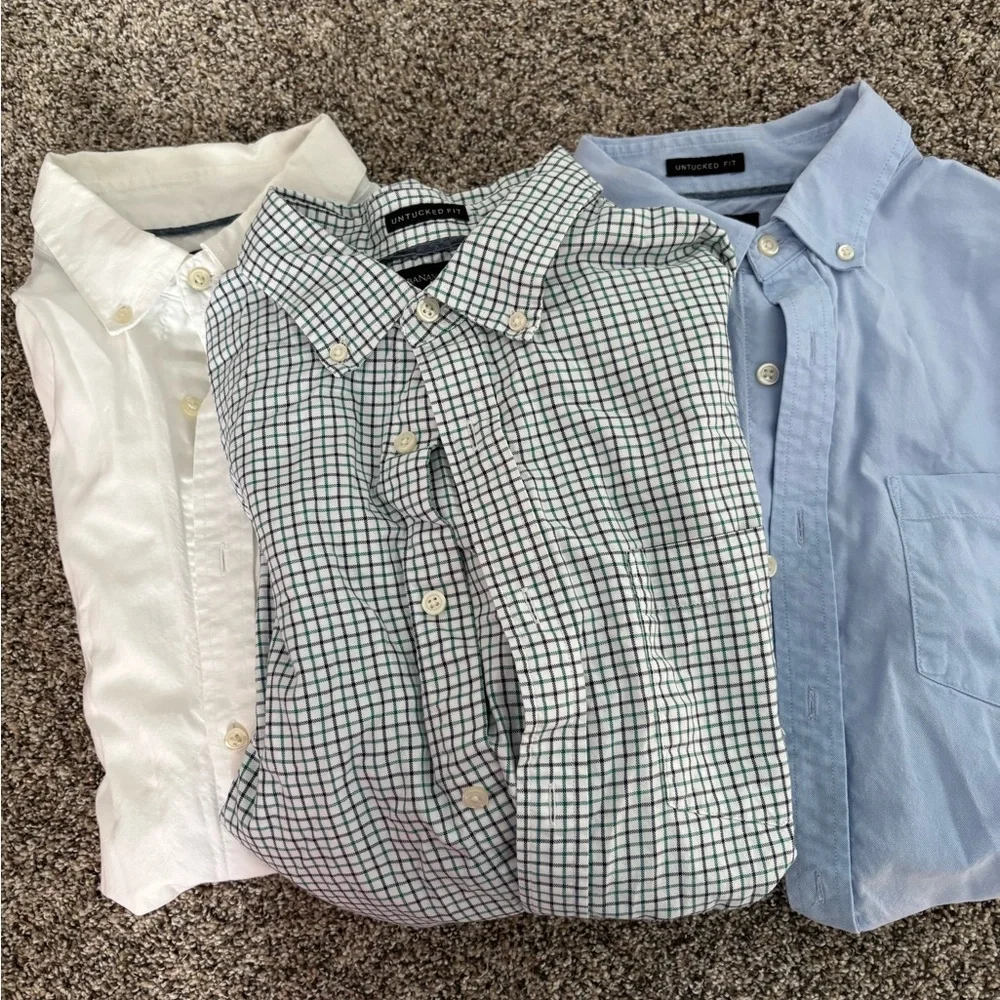 Banana Republic Men’s Button-Downs - White, Light Blue & Green/Blue Plaid - Picture 1 of 1